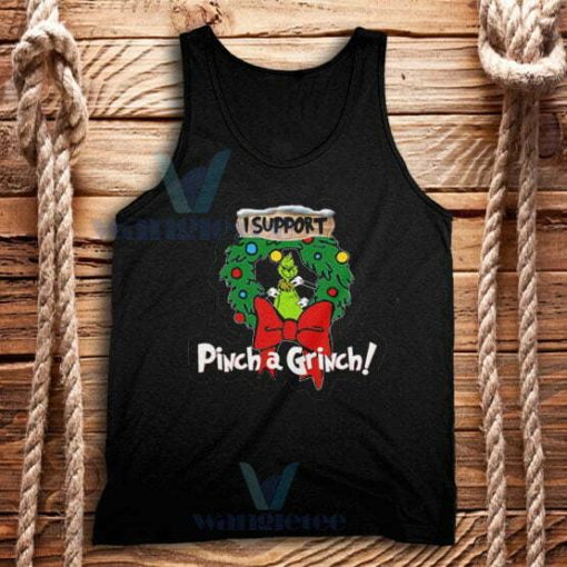 Pinch A Grinch Christmas Tank Top Adult Size S-2XL