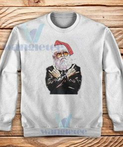 Rock N Roll Santa Christmas Sweatshirt Adult Size S-3XL