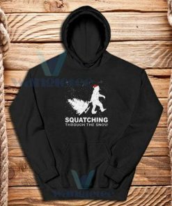 Xmas Bigfoot Squatching Hoodie Unisex Adult Size S-3XL