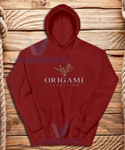 Origami-Paper-Bird-Hoodie-Maroon