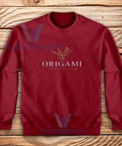 Origami-Paper-Bird-Sweatshirt-Maroon