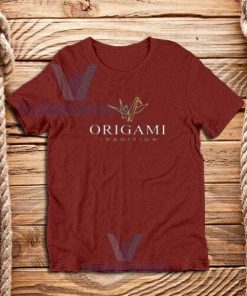 Origami-Paper-Bird-T-Shirt-Maroon