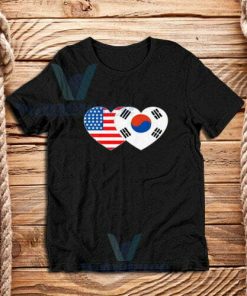 Patriotik-Amerika-Korea-T-Shirt-Black